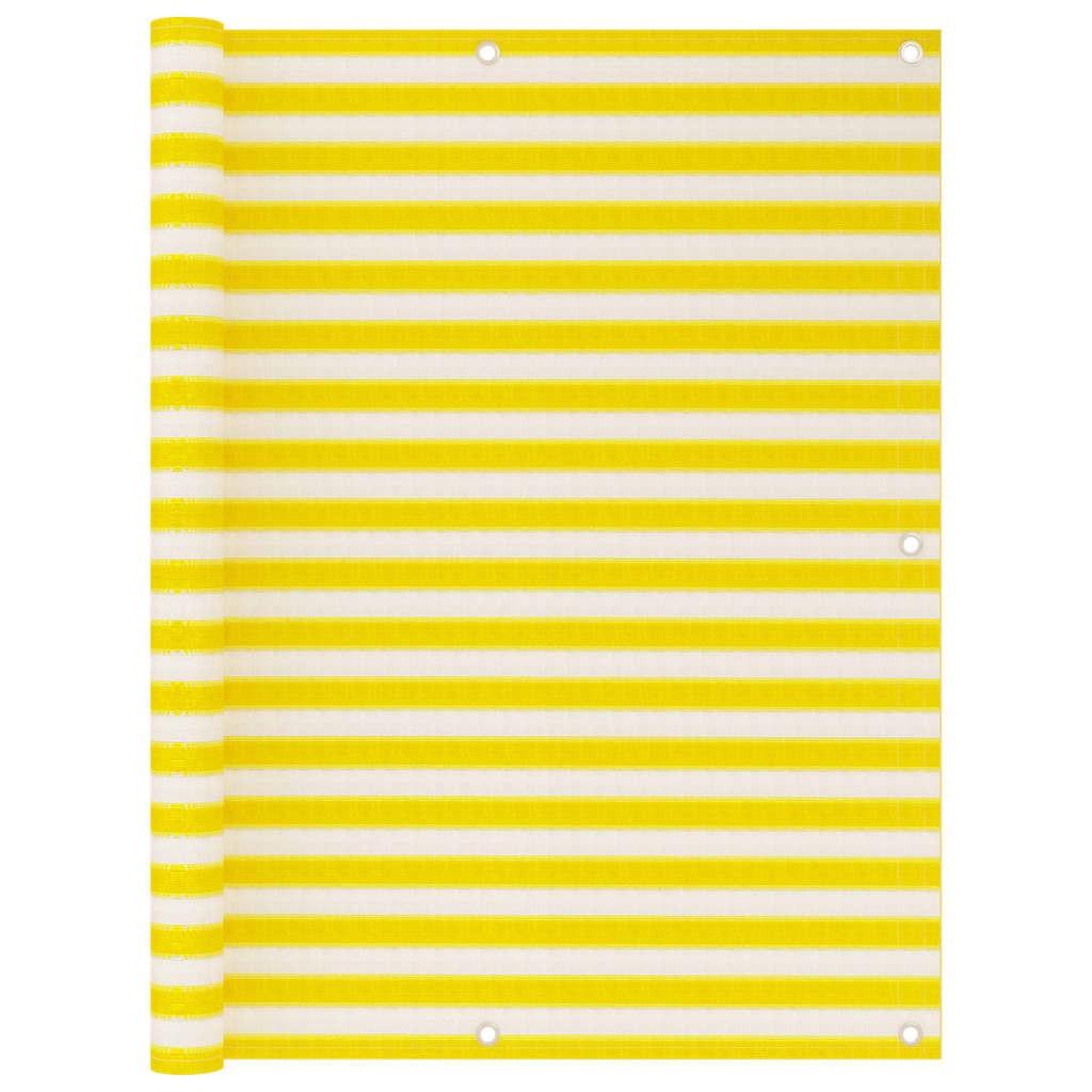 Altanafskærmning 120x600 cm HDPE gul og hvid