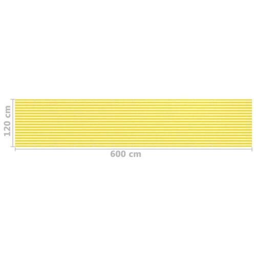 Altanafskærmning 120x600 cm HDPE gul og hvid