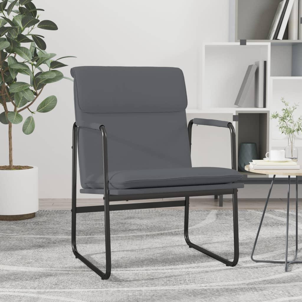 Loungestol 55x64x80 cm kunstlæder grå billede