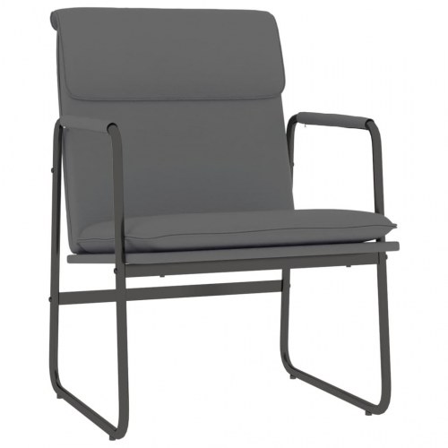 Loungestol i kunstlæder - grå, 55 × 64 × 80 cm