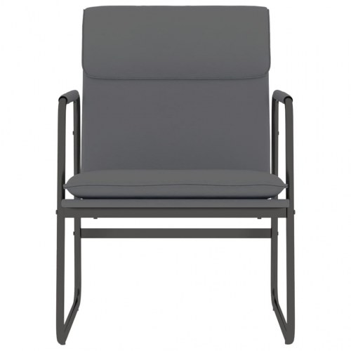 Loungestol i kunstlæder - grå, 55 × 64 × 80 cm