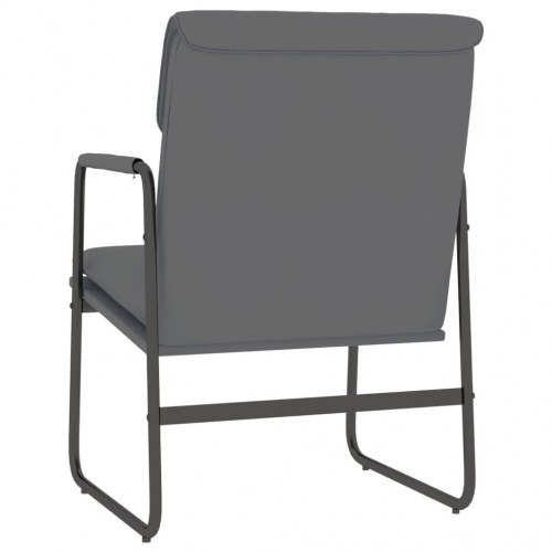 Loungestol i kunstlæder - grå, 55 × 64 × 80 cm