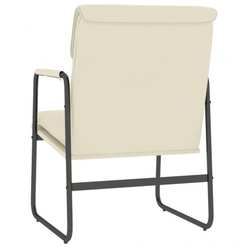 Loungestol i kunstlæder - 55 × 64 × 80 cm, cremefarvet