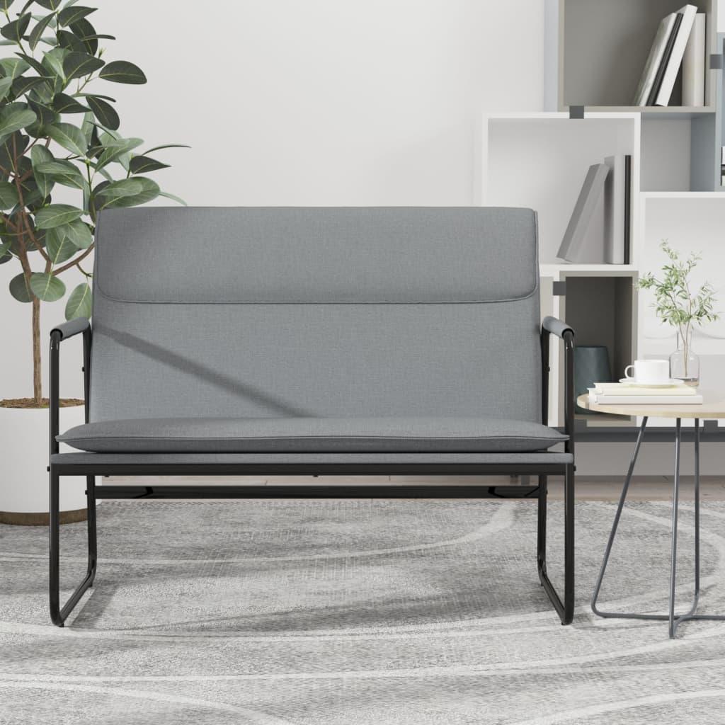 Bænk 100x64x80 cm stof lysegrå billede