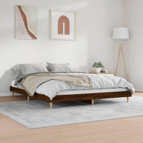 Sengeramme 150x200 cm uden madras konstrueret træ brunt eg
