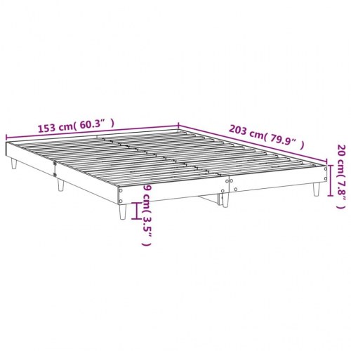 Sengeramme 150x200 cm uden madras konstrueret træ brunt eg