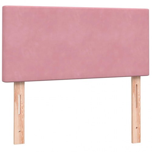 Kontinentalseng med madras i fløjl - lyserød 90 × 210 cm