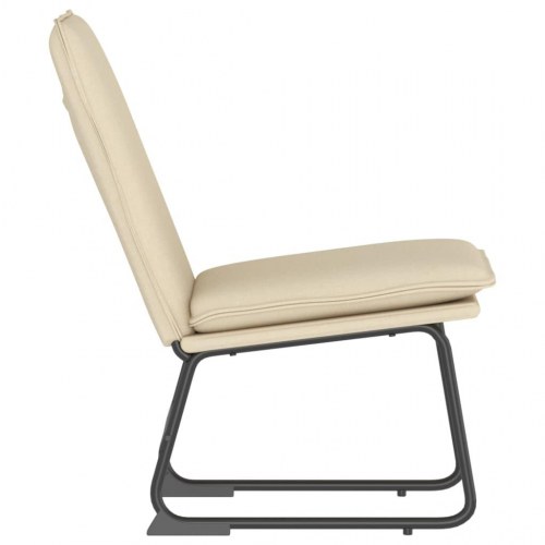 Loungestol i stof - cremefarvet, 52×75×76 cm
