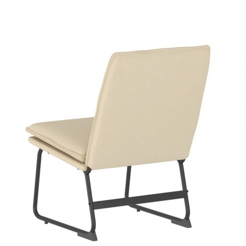 Loungestol i stof - cremefarvet, 52×75×76 cm
