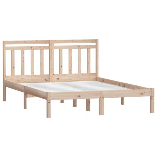 Sengeramme 140 x 190 cm i massivt fyrretræ - med sengegærde