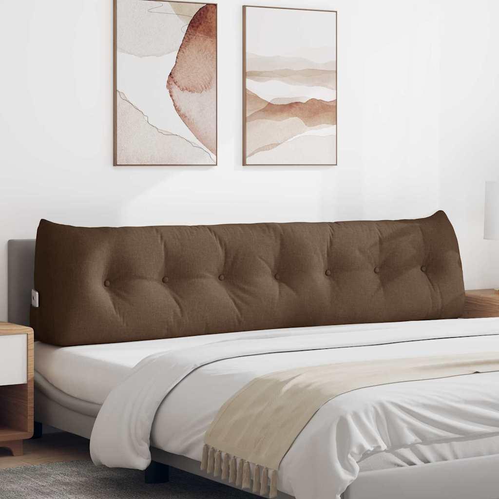 Rygpude i brun stof 200 x 24 x 50 cm billede