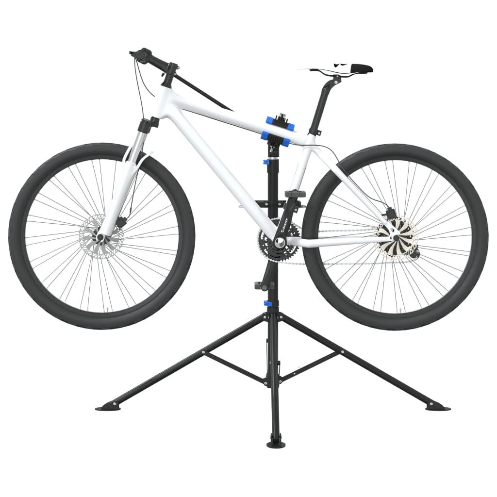 Reparationsstativ til cykler 108-188 cm foldbart stål blå billede
