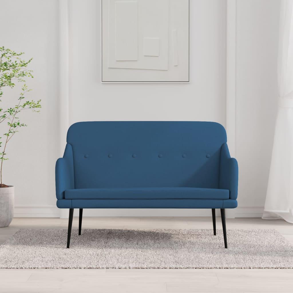 Bænk 110x76x80 cm stof blå billede