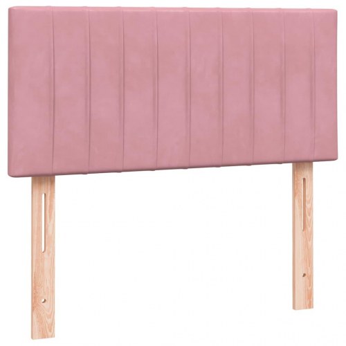 Kontinentalseng med madras i fløjl - lyserød 90×210 cm