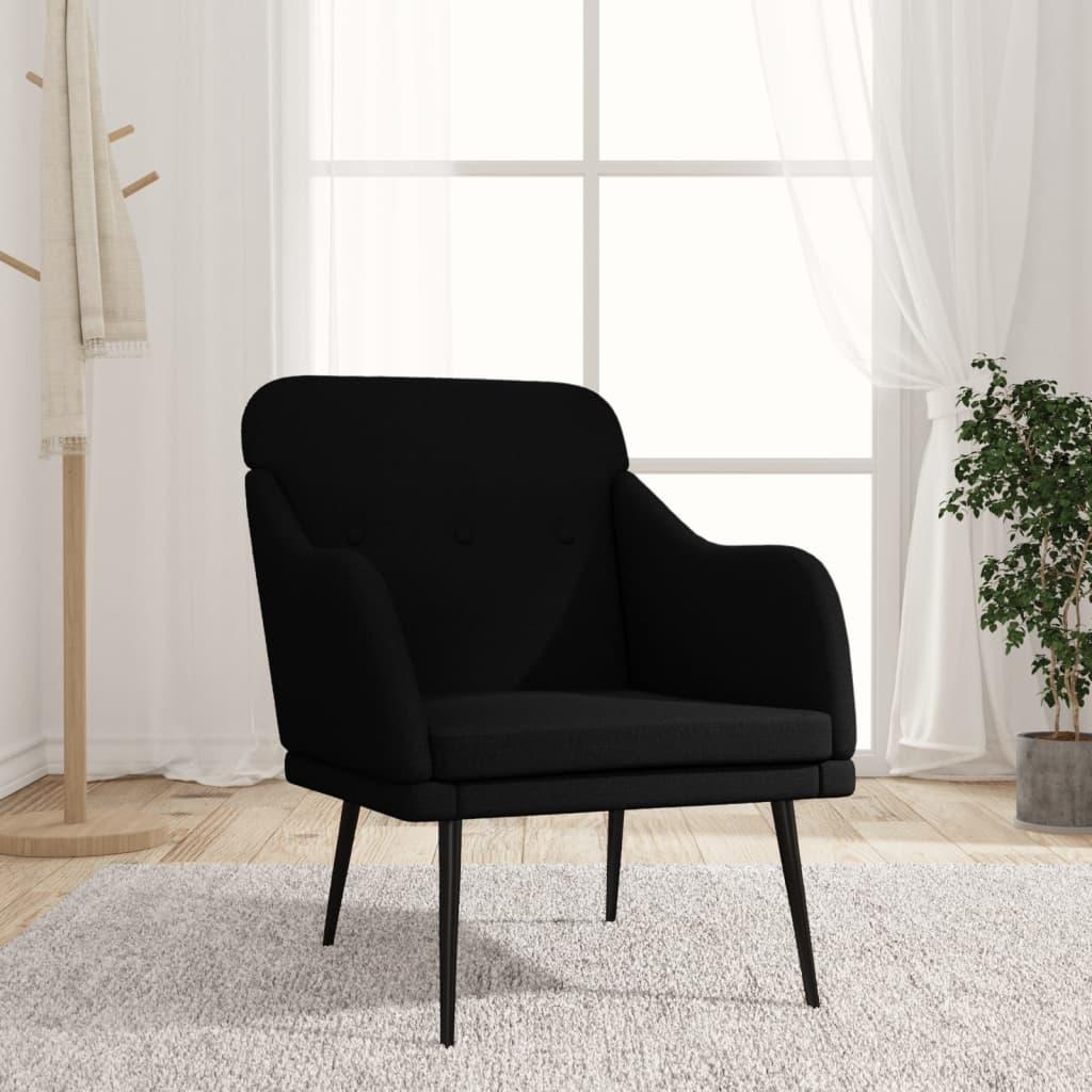 Lænestol 63x76x80 cm stof sort billede