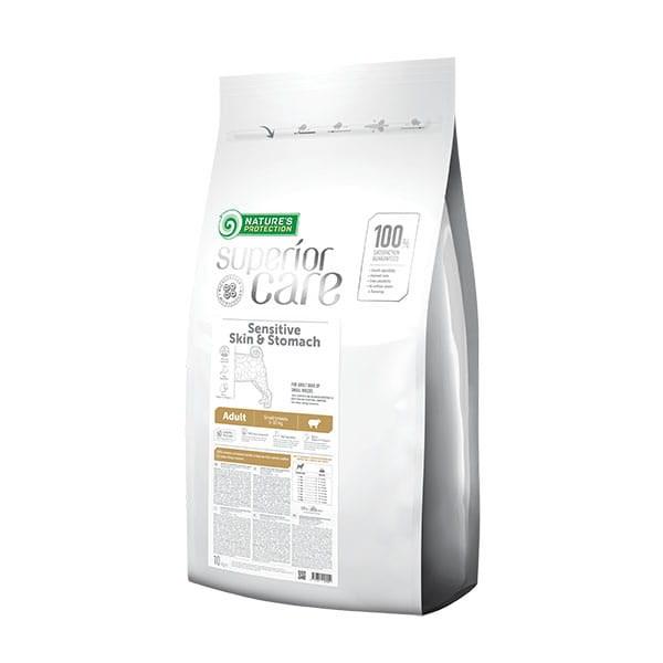 Hundefoder tørfoder – NATURE'S PROTECTION Superior Care Skin & Stomach Adult Small Lam 10 kg billede