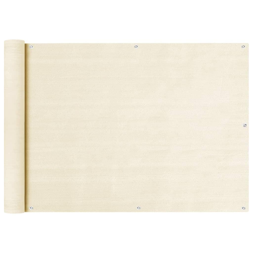 Altanafskærmning 75x400 cm HDPE cremefarvet billede