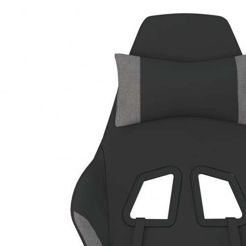 Gamingstol med massagefunktion - sort/lysegrå, justerbar ryglæn og højde