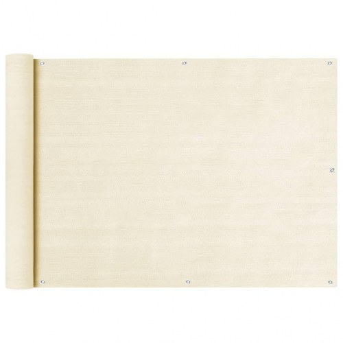 Altanafskærmning 75 × 500 cm i HDPE - cremefarvet
