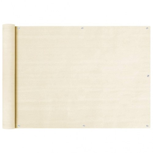 Altanafskærmning 75 × 600 cm i HDPE - cremefarvet privatlivsskærm