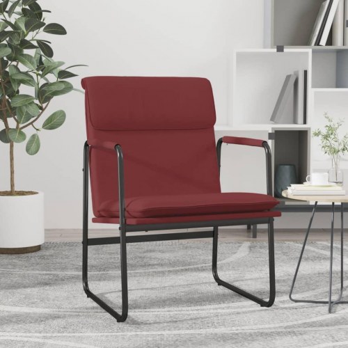 Loungestol i kunstlæder 55 × 64 × 80 cm - vinrød