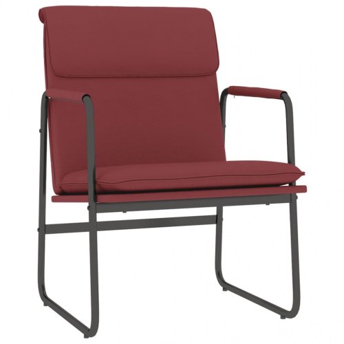 Loungestol i kunstlæder 55 × 64 × 80 cm - vinrød