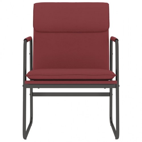 Loungestol i kunstlæder 55 × 64 × 80 cm - vinrød