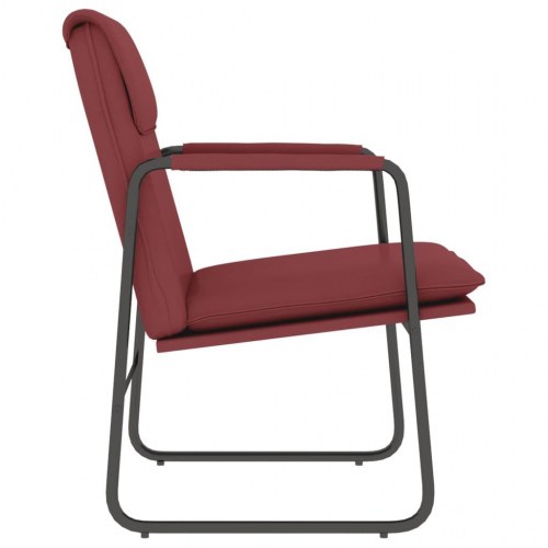 Loungestol i kunstlæder 55 × 64 × 80 cm - vinrød