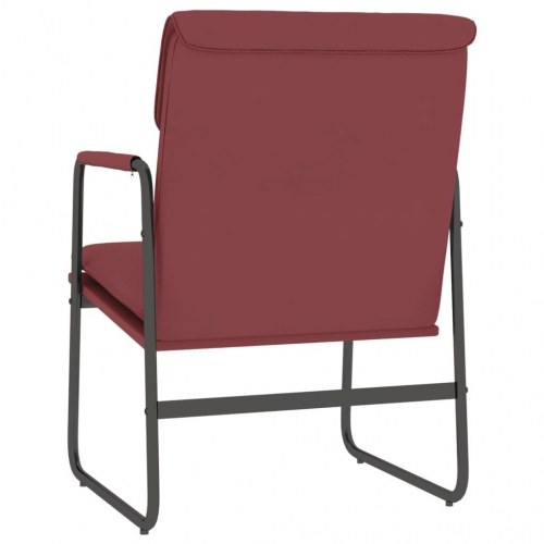 Loungestol i kunstlæder 55 × 64 × 80 cm - vinrød