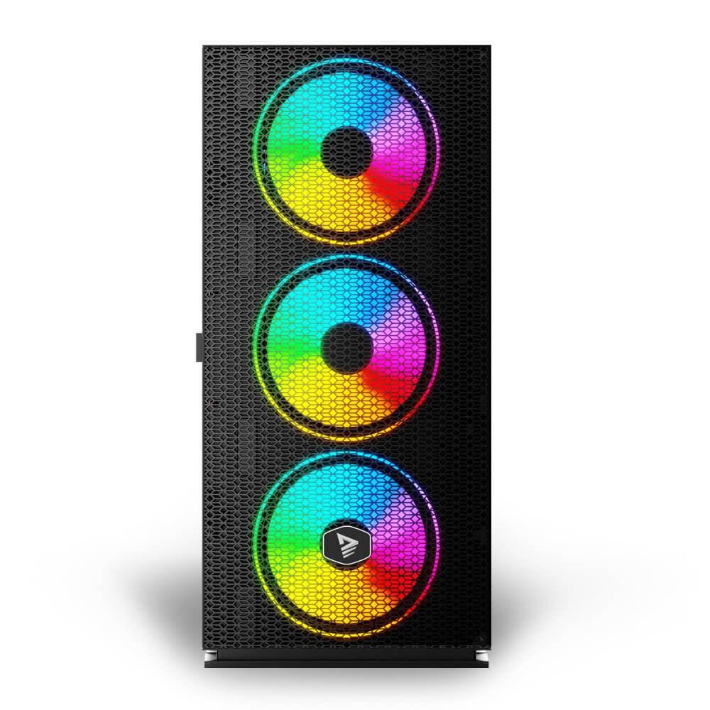 PC kabinet Savio Raptor X1 ARGB - Glas/Mesh, sort billede