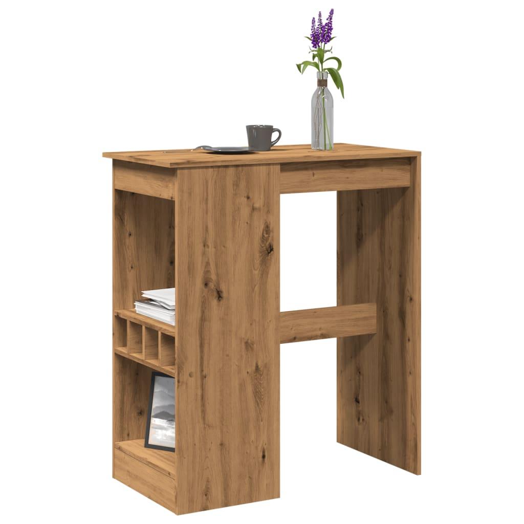 Barbord m. stativer 90x47,5x103,5cm konstrueret træ egetræslook billede