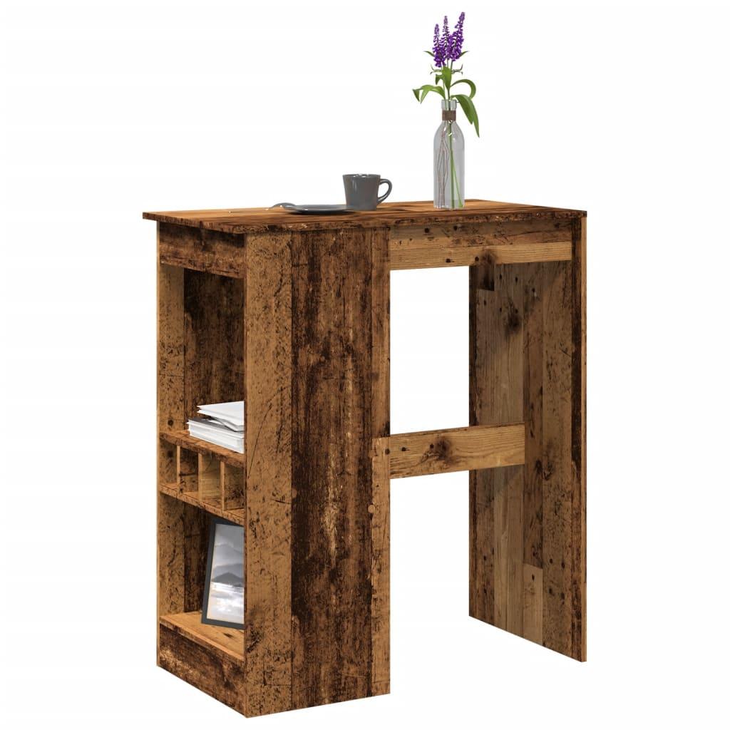 Barbord m. stativer 90x47,5x103,5cm konstrueret træ gammelt træ billede