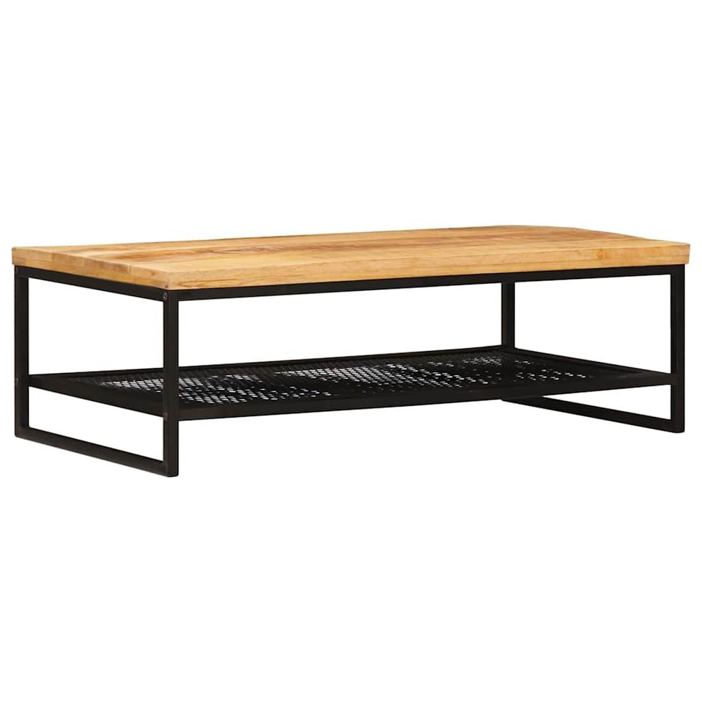 Sofabord Brun og sort 110 x 55 x 35 cm Massivt mangotræ billede