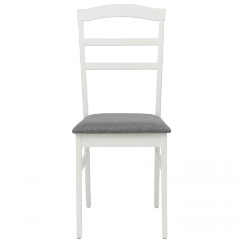 Spisestuestol 2 stk Hvid og Grå Massivt træ