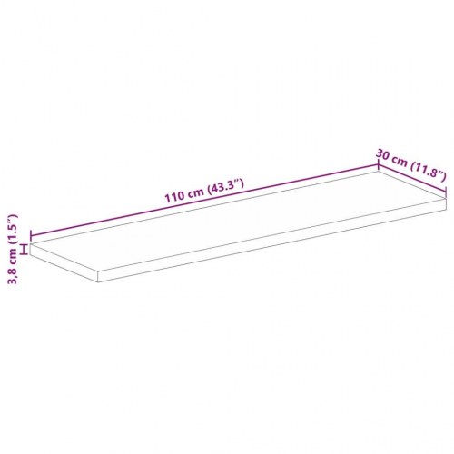 Bordplade 110x30x3,8 cm rektangulær massivt akacietræ