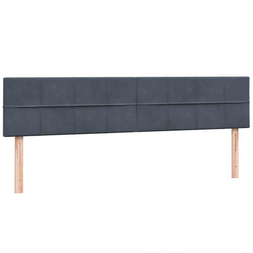 Kontinentalseng med madras 180x210 cm - fløjl, mørkegrå