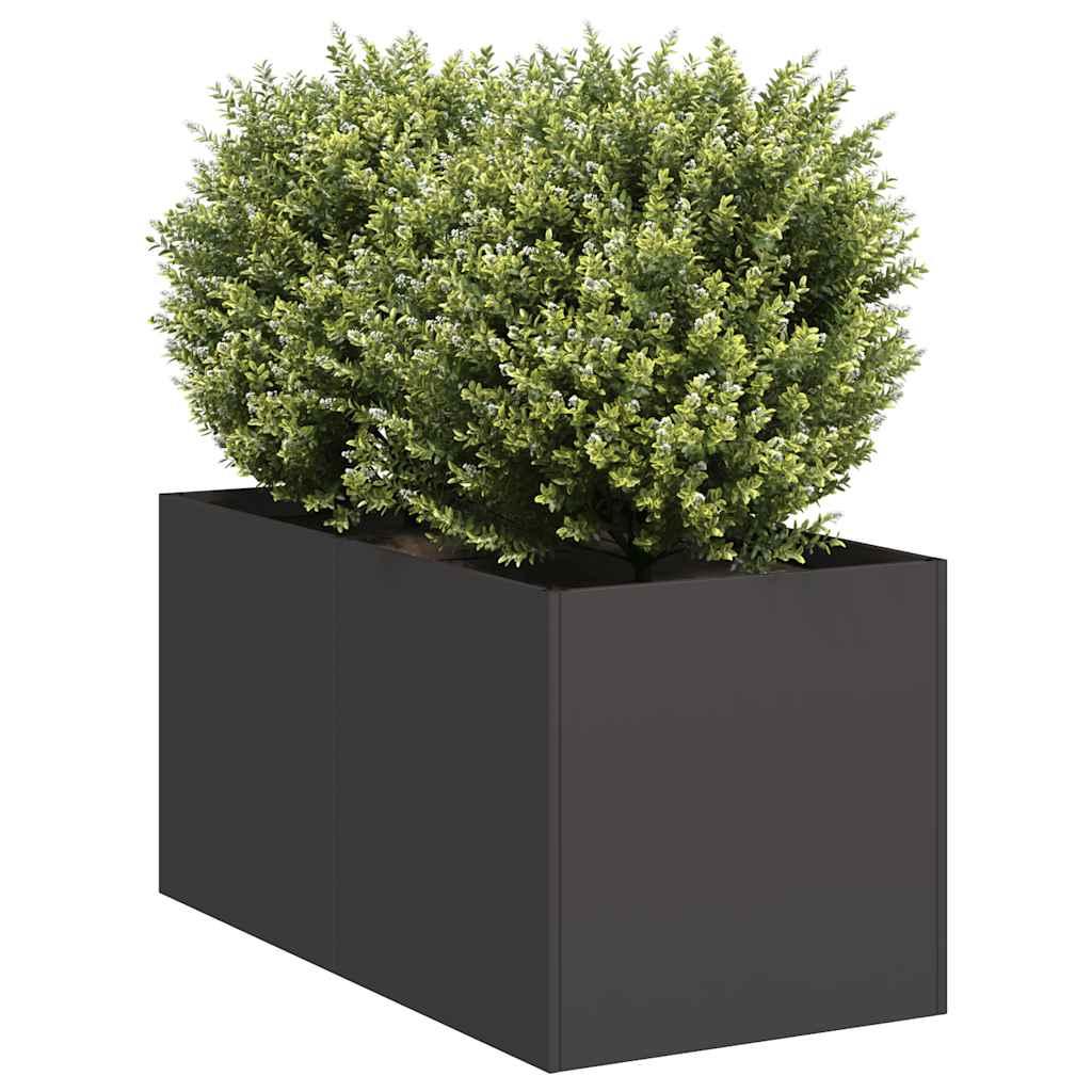 Plantekasse 40x80x40 cm koldvalset stål sort billede
