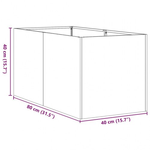 Plantekasse 40 × 80 × 40 cm i koldvalset stål - sort