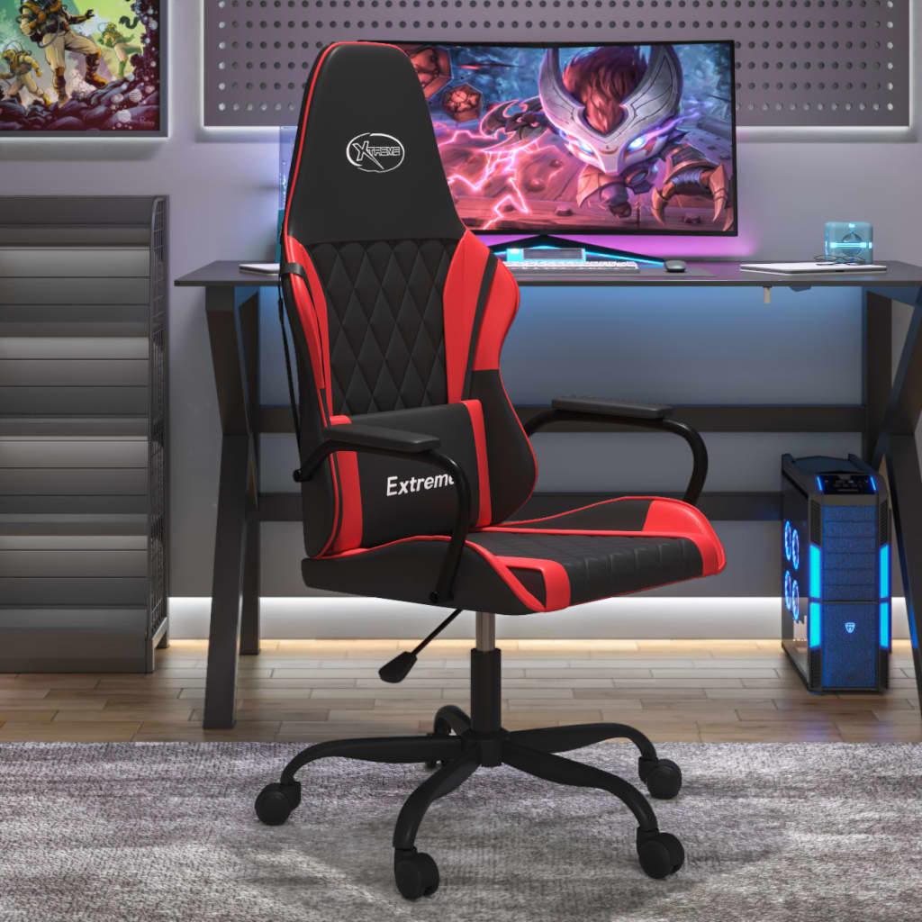 Gamingstol kunstlæder sort og rød billede