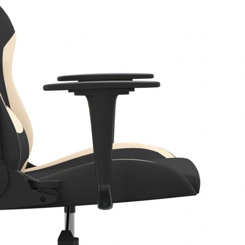 Gamingstol med massagefunktion i stof - sort/creme