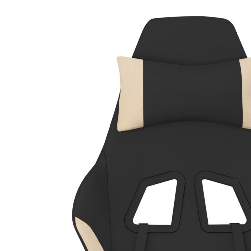 Gamingstol med massagefunktion i stof - sort/creme