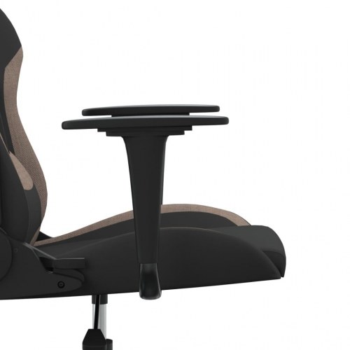 Gamingstol med massagefunktion i stof - sort og gråbrun