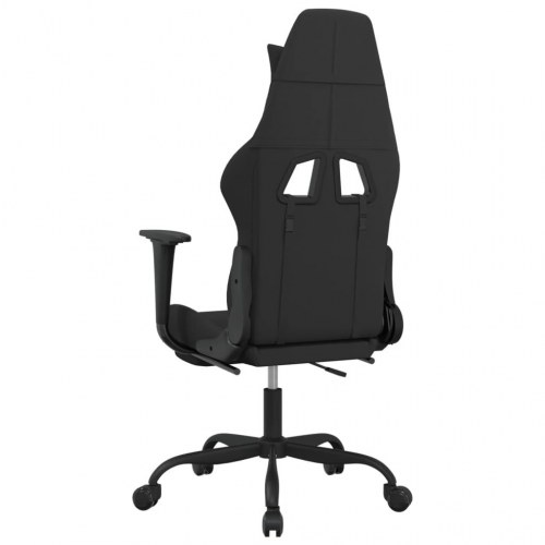 Gamingstol med massagefunktion og fodstøtte - stof, sort