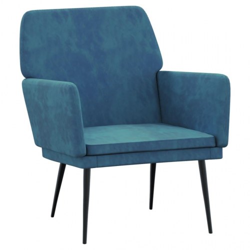 Lænestol i velour - 62 × 79 × 79 cm, blå