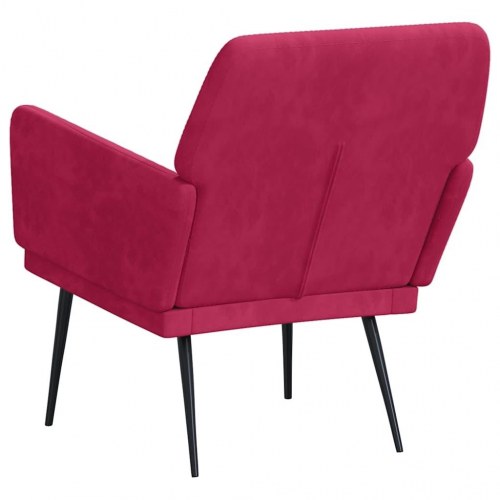 Lænestol i velour - 62 × 79 × 79 cm, vinrød