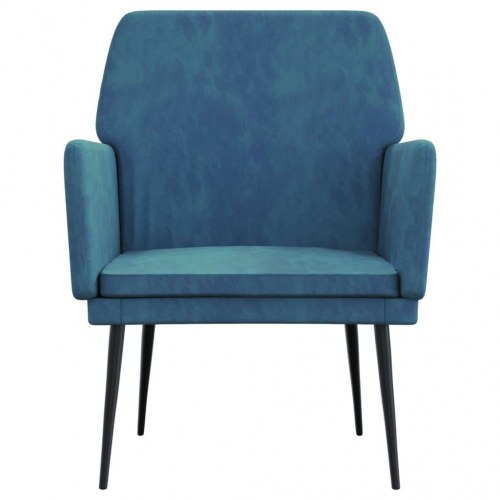 Lænestol i velour - 62 × 79 × 79 cm, blå