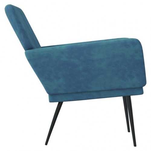 Lænestol i velour - 62 × 79 × 79 cm, blå