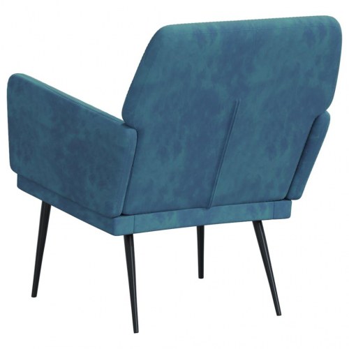 Lænestol i velour - 62 × 79 × 79 cm, blå
