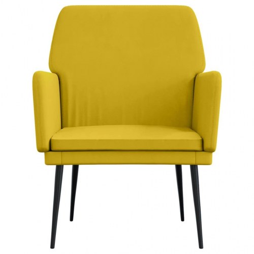 Lænestol i velour - 62 × 79 × 79 cm, gul