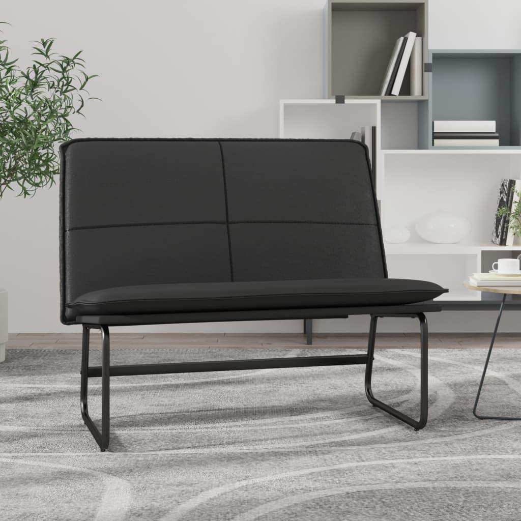 Bænk 100x75x76 cm kunstlæder sort billede